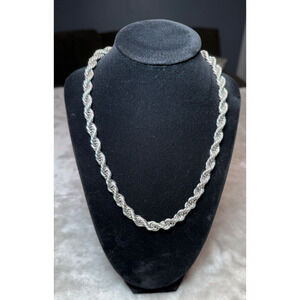 Kendra Scott Cailey Rhodium Plated Rope Chain Necklace Adjustable 18-21"